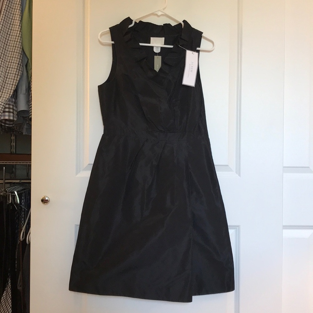 NWT Black Silk Taffeta J Crew Cocktail Dress